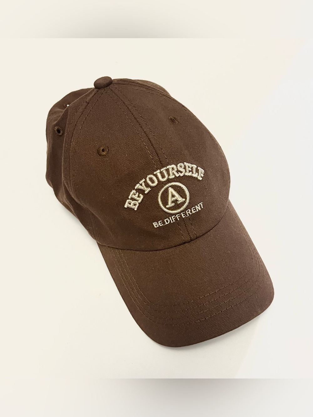 “Be Yourself” Dark Brown Embroidered Baseball Cap
